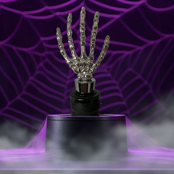 Spooky Skeleton Hand Wine Stopper | Halloween Bottle Metal Stopper - Picture 4 of 8